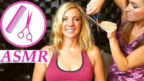 Asmr Hair Brushing And Haircut Binaural Soft Spoken And Scissor Sounds Youtube