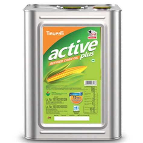 Pan India Tirupati Active Plus Refined Corn Oil Packaging Size