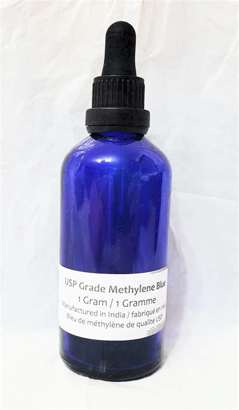 1 Gram Methylene Blue Powder USP Grade 99 Pure In 100 Ml Glass