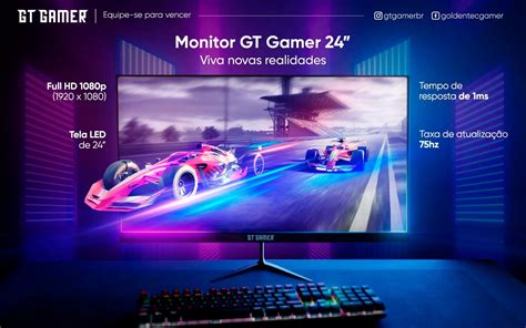 Monitor Gamer Full Hd - Monitor Gamer Goldentec 24" LED Full HD 75Hz 1ms - lojaibyte