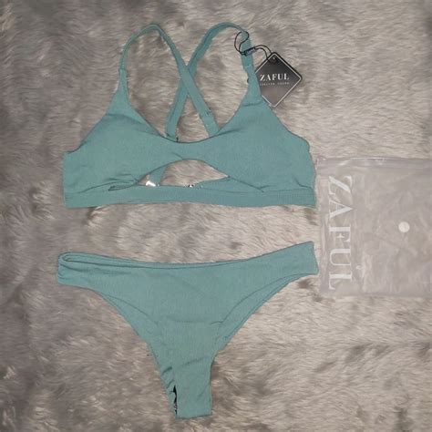 Large Teal Peak A Boob Two Piece Bikini Shopee Philippines