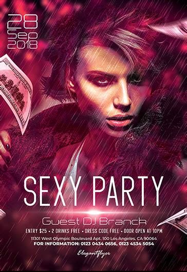 Pink Glow Sexy Party Premium Flyer Template Psd By Elegantflyer