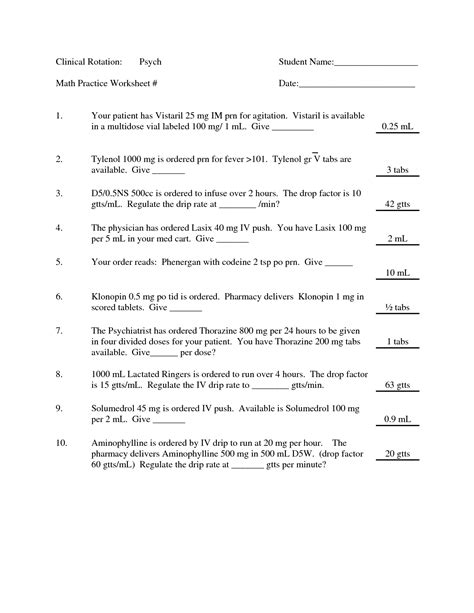 Tech Math Worksheet