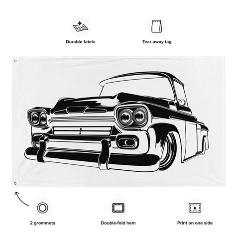1959 Chevy Truck Apache Fleetside Custom Flag 59 Chevy Art Etsy