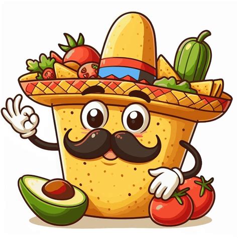 Ilustraci N De Dibujos Animados Alimentos Y Frutas Mexicanos Cinco De