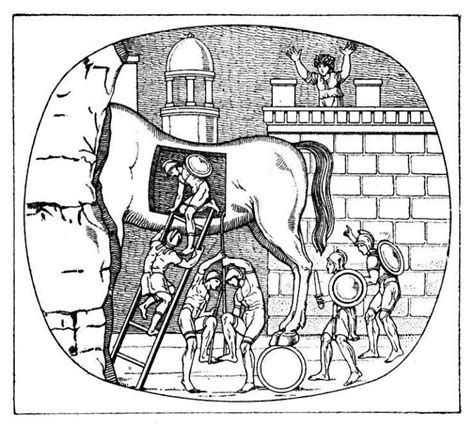 Trojan War Coloring Page Coloring Pages