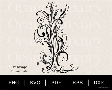 Vintage Flourish Svg Swirl Svg Decorative Svg Flourish Svg Etsy Uk