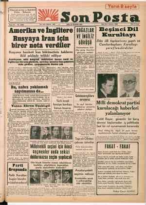 Cumhuriyet 27 Kasım 1945 sayfa 1 Gaste Arşivi