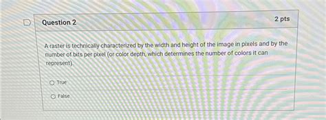 Solved Question 22 PtsA Raster Is Technically Characterized Chegg