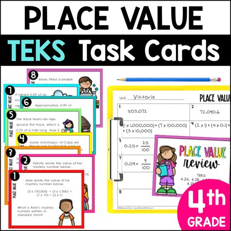 Th Grade Place Value Staar Review Task Cards Printable Marvel Math