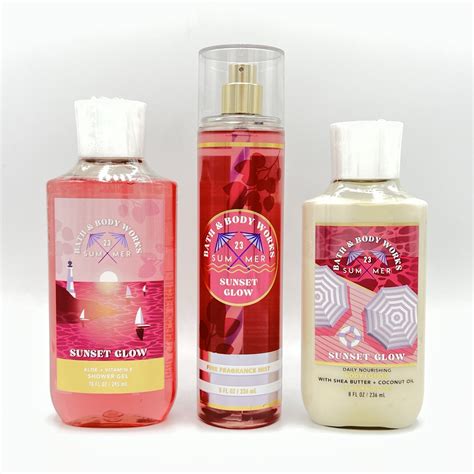 Bath Body Works Sunset Glow Shower Gel Fine Fragrance Mist And Body