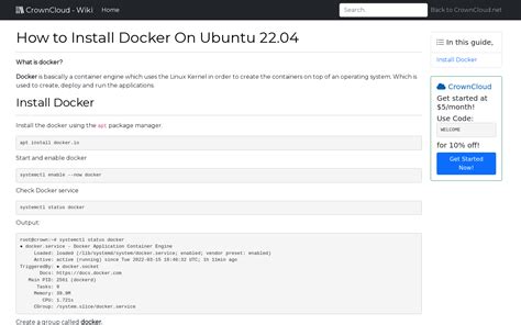 Crowncloud Wiki How To Install Docker On Ubuntu