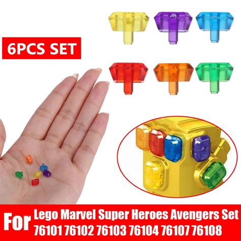 6pcs Gemas Infinito Power Stones Para Lego Marvel Super Heroes Avengers