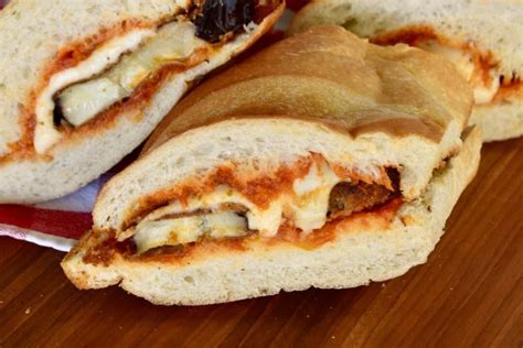 Eggplant Parmesan Sandwich Easy Eggplant Hoagie This Italian Kitchen