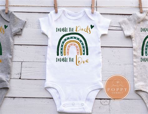 Double The Dads Double The Love Gay Dads Baby Bodysuit Etsy