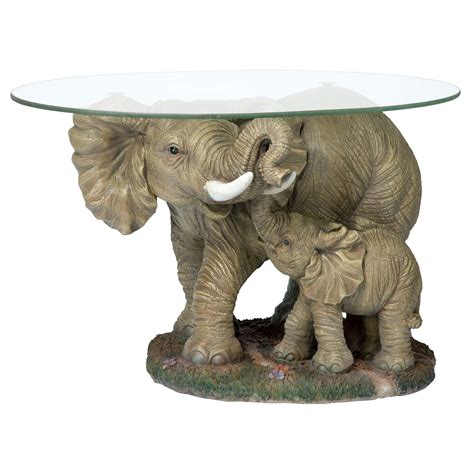 Buy Design Toscano Elephant S Majesty Glass Topped Coffee And Cocktail