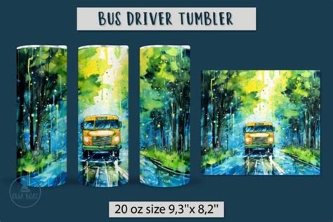 Bus Driver Tumbler Wrap Sublimation Graphic By Olga Boat Design