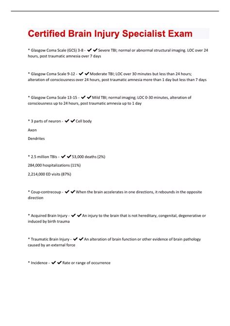 Certified Brain Injury Specialist Exam| 502 Questions and Answers(A+