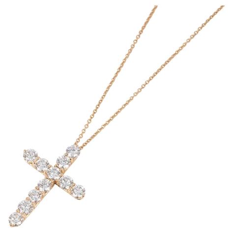 Tiffany And Co Medium Diamond Cross Pendant In Platinum 90 Carat At