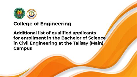 Additional List Of Qualified Applicants For Enrollment In The Bachelor