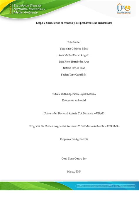 Fase 2 Conociendo el entorno y sus problemáticas ambientales Etapa