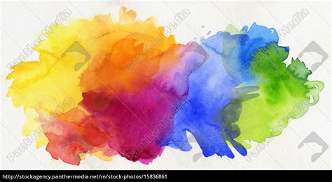 Aquarell Regenbogen Abstrakt Freigestellt Lizenzfreies Bild