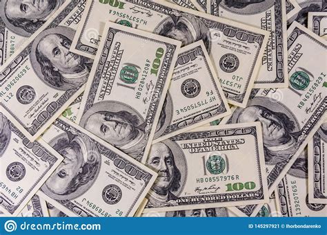 Fondo De Los Muchos Cientos Billetes De Banco Americanos Del D Lar