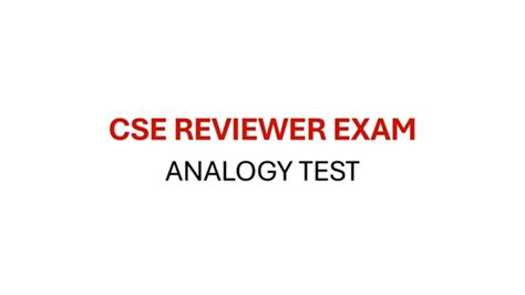 Analogy Civil Service Exam Reviewer March Exam Youtube