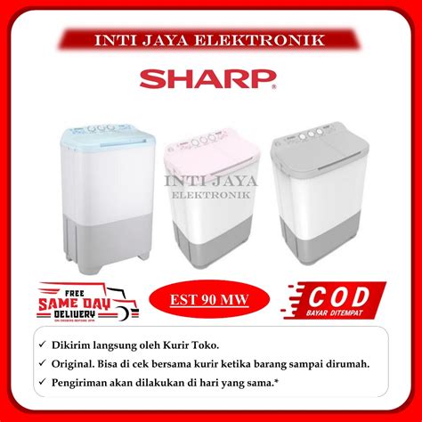 Jual MESIN CUCI SHARP 9KG 2 TABUNG 90MW 9 KG 90 MW EST90MW Shopee