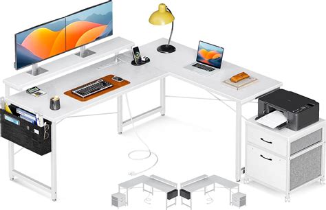 Amazon Aodk L Shaped Computer Desk Office Desk With Drawers