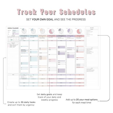 Weekly Planner Excel Template Daily Task Schedule To-do List Excel ...