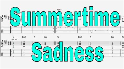 Lana Del Rey Summertime Sadness Interactive Guitar Tabs Youtube
