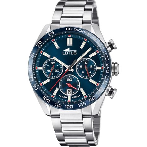 Reloj De Hombre Lotus Chrono Con Esfera Azul