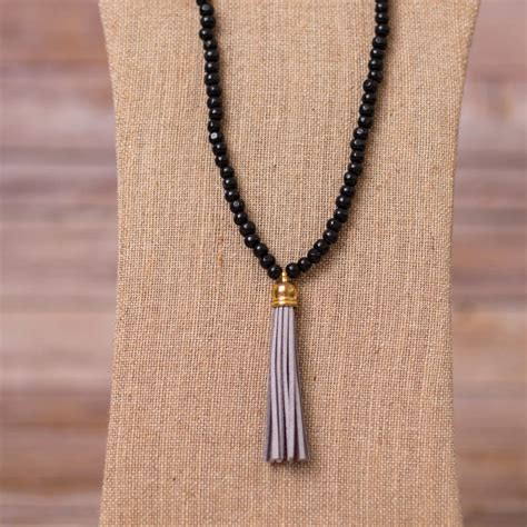 Beaded Necklace With Tassel Pendant Swara Jewelry