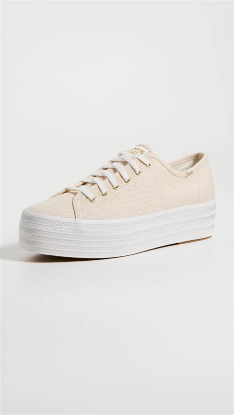 Keds Triple Up Metallic Sneakers In White Lyst