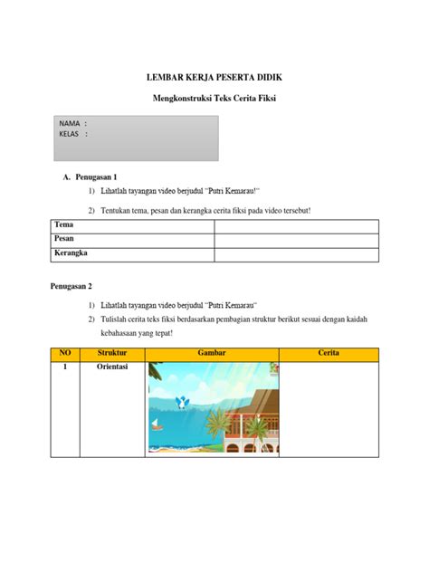 Instrumen Penilaian Menulis Teks Cerita Fiksi Pdf