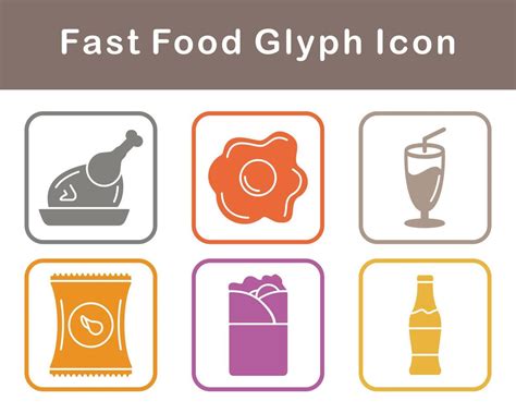 Fast Food Vector Icon Set 21456699 Vector Art At Vecteezy