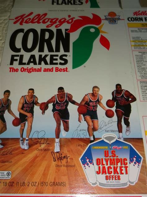 Vintage Cereal Large Box Kellogg S Corn Flakes Us Olympics