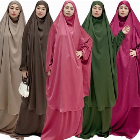 Eid Hooded Muslim Women Hijab Dress Prayer Garment Jilbab Abaya Long