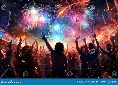 Dynamic New Years Party Illustration Featuring A Stock Illustration