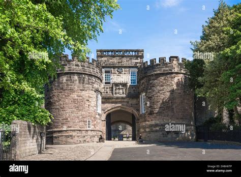 Skipton Castle View In Summer Of The Gatehouse And Main Entrance To