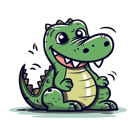 Ilustra O Vetorial De Crocodilo De Desenho Animado Mascote De