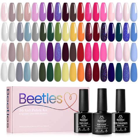 beetles Gel Polish Juego de uñas de 36 colores con purpurina brillante