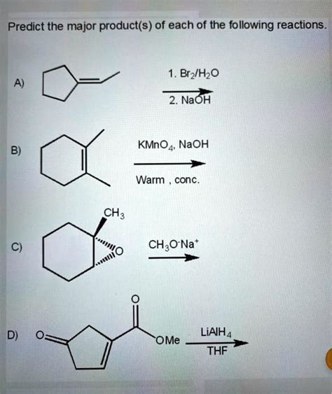 Solved Br H O A Naoh Kmno Naoh Warm Conc Ch Ch Ona D