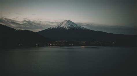 Nature Mount Fuji Mountains Water Dark Volcano Hd Wallpaper