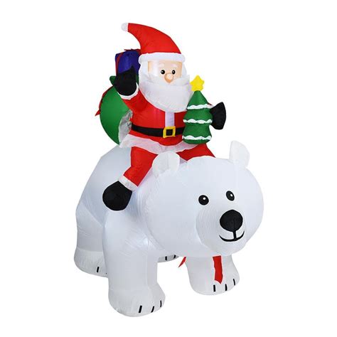 Inflatable Santa Riding Polar Bear Christmas Yard Decoration – NalaGila