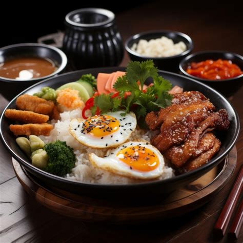 Premium Photo Katsudon A Bowl Of Rice Topped With A Breaded And