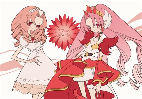 Akagi Towa And Cure Scarlet Precure And More Drawn By Meremero