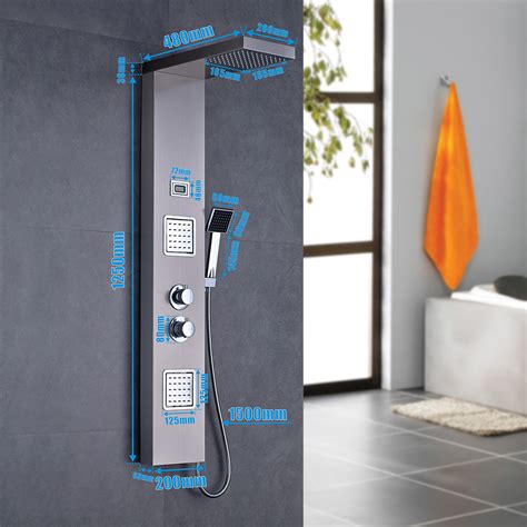 Auralum Panneau De Douche Thermostatique Colonne De Douche Mural En