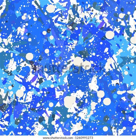 Blue White Paint Splashes Seamless Pattern Stock Vector Royalty Free